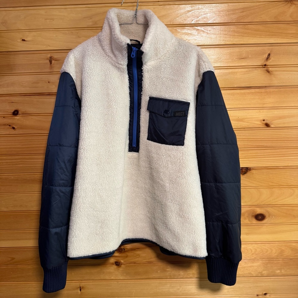 Juicy by Juicy Couture Navy Sherpa Jacket Large